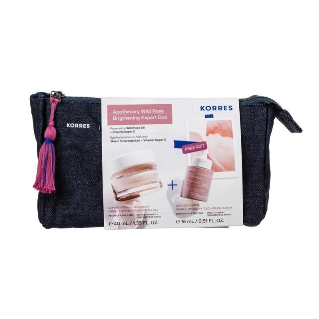 KORRES Apothecary Wild Rose, Άγριο Τριαντάφυλλο Λάμψη & Πρώτες Ρυτίδες Kρέμα-Gel Ημέρας - 40ml + ΔΩΡΟ Λάμψη & Πρώτες Ρυτίδες Διφασικό Serum - 15ml