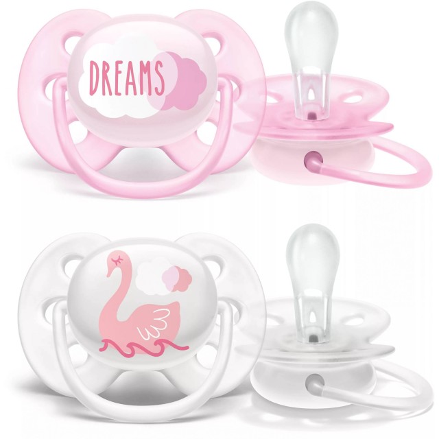 AVENT - ULTRA SOFT Πιπίλα Σιλικόνης 0-6m (κορίτσι) - 2τεμ