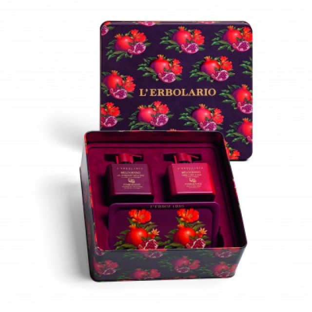 LERBOLARIO Melograno Bellezza Duo gel detergente 250 ml+body cream 250 ml+δισκος