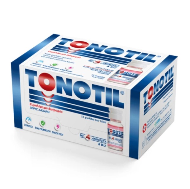 Tonotil Συμπλήρωμα Διατροφής με 4 Αμινοξέα & Β12 15τμχ x 10ml