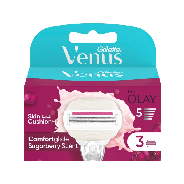 Ανταλλακτικά Venus Venus comfortglide για γυναικείο ξυραφάκι sugarberry 3τμχ