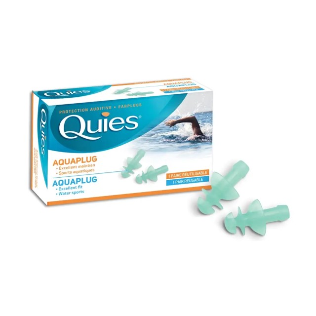 QUIES Aquaplug Earplugs Ωτοασπίδες για Κολύμπι από Σιλικόνη με 3 Δακτύλιους – 1 Ζεύγος