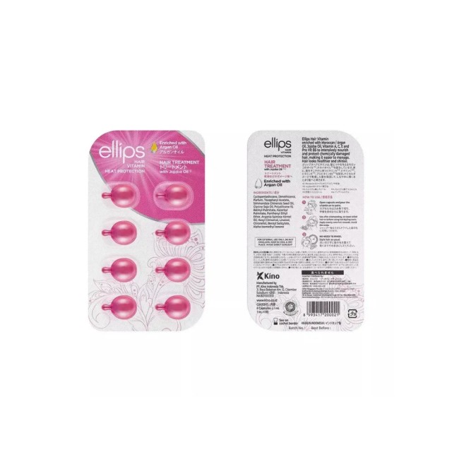 Ellips Pink Hair Treatment Αμπούλες Μαλλιών Αναδόμησης 8x1ml