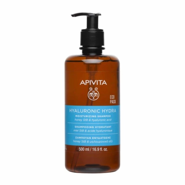 Apivita Hyaluronic Hydra Σαμπουάν Ενυδάτωσης με Υαλουρονικό & Μέλι, 500ml