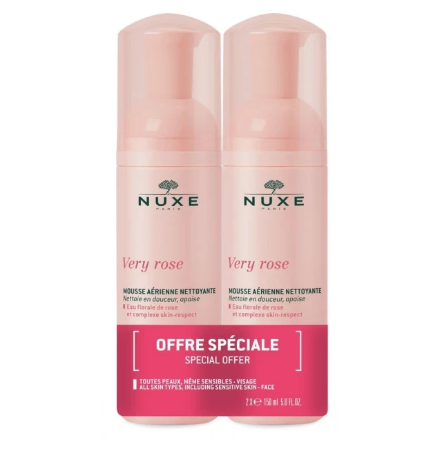 Nuxe Very Rose Light Cleansing Foam Αφρός Καθαρισμού Προσώπου 150ml 1+1 Δώρο