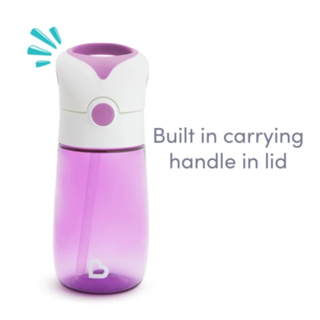 Munchkin Παγούρι με καλαμάκι 355ml Flip & Go Purple 355ml