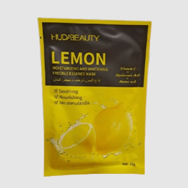 Huda Beauty Lemon Moisturizing and Whitening Freckle Essense Mask 30gr