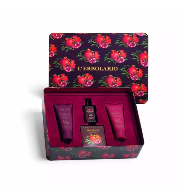 LERBOLARIO Melograno Bellezza Trio, Άρωμα 50ml, Αφρόλουτρο 100ml & Κρέμα Σώματος & Χεριών 100ml & κολιέ-κόσμημα