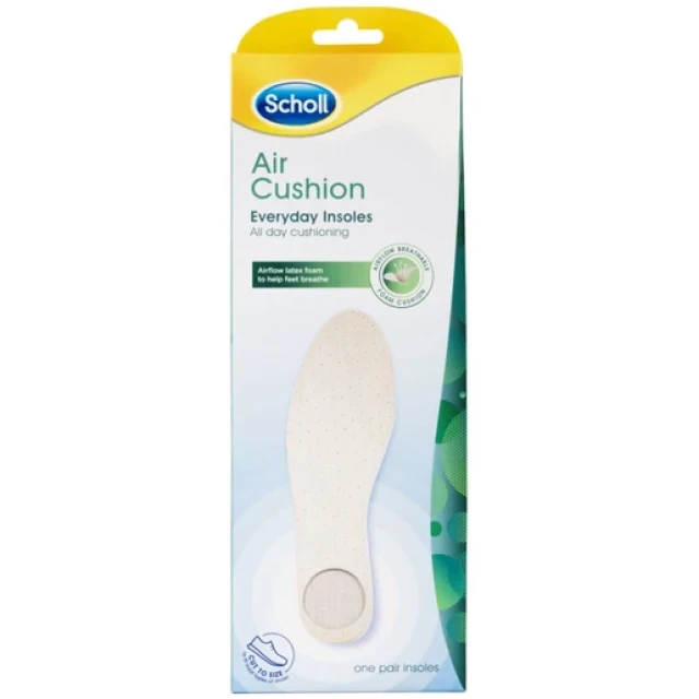 Scholl Air Cushion Everyday Insoles One Size 1 Ζευγάρι Πάτοι Καθημερινής Χρήσης για Άνεση στα Πόδια