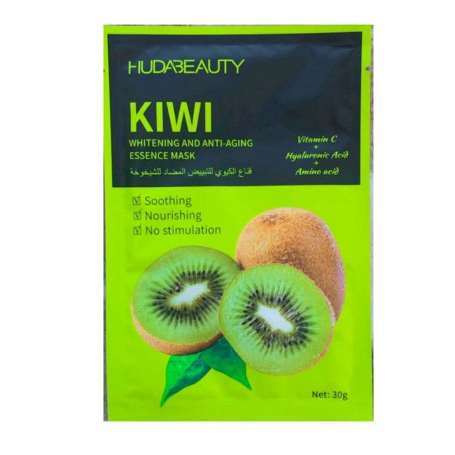 Huda Beauty Kiwi Facial Mask Sheet Whitening & Anti Aging Mask 30gr