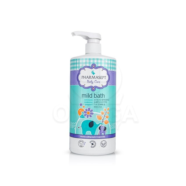 PHARMASEPT Baby Care Tol Velvet Mild Bath Απαλό Βρεφικό Αφρόλουτρο Για Σώμα & Μαλλιά 1lt