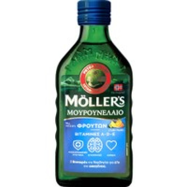 Mollers Cod Liver Oil Tutti Frutti, Μουρουνέλαιο με Γεύση Φρούτων 250ml
