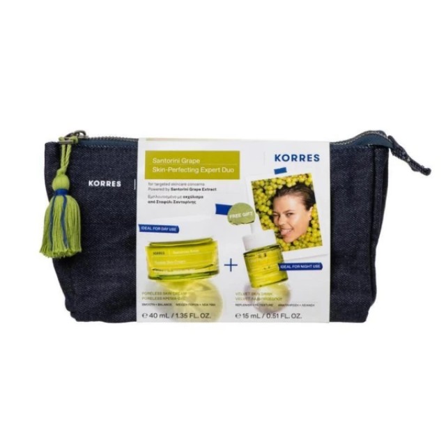 Korres Promo Santorini Grape Poreless Κρέμα-Gel, 40ml & Velvet Λάδι Προσώπου, 15ml