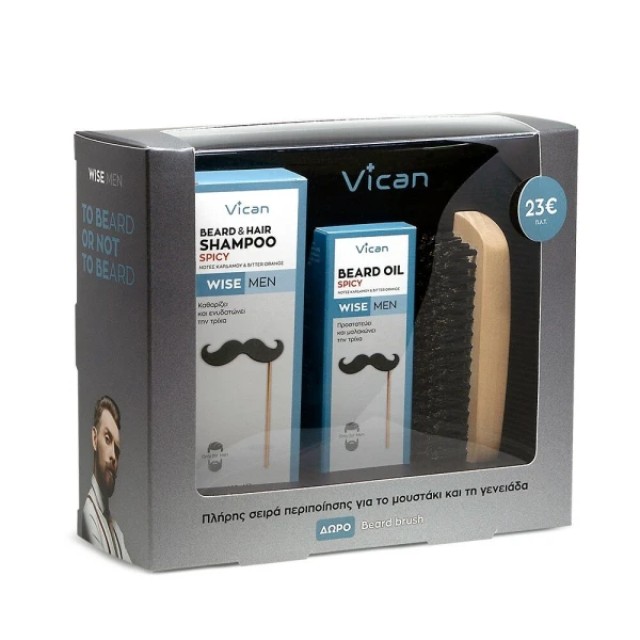 PVICAN WISE MEN BEARD&HAIR SHAMPOO SPICY+BEARD OIL SP + BEAR