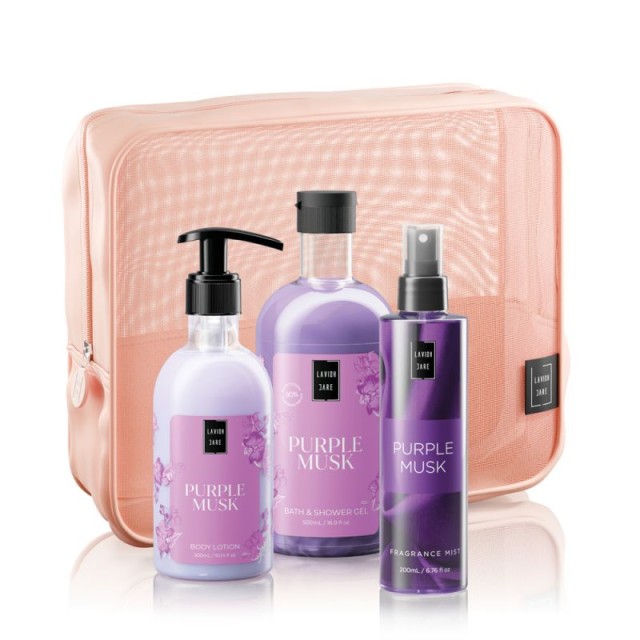 Lavish Care Promo Purple Musk Bath & Shower Gel 500ml & Body Lotion 300ml & Fragrance Mist 200ml