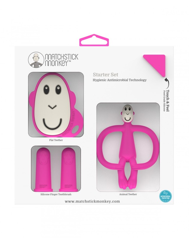 Matchstick Monkey TEETHING STARTER SET - PINK