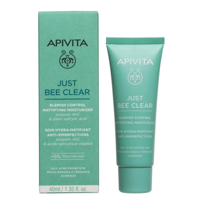 Apivita Just Bee Clear Blemish Control Mattifying Moisturizer 40 ml