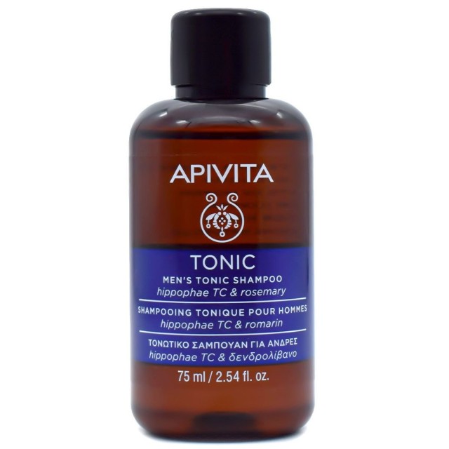 Apivita Mens Tonic Shampoo with Hippophae TC & Rosemary Travel Size 75ml Τονωτικό Σαμπουάν Κατά της Τριχόπτωσης για Άνδρες με Ιπποφαές & Δεντρολίβανο