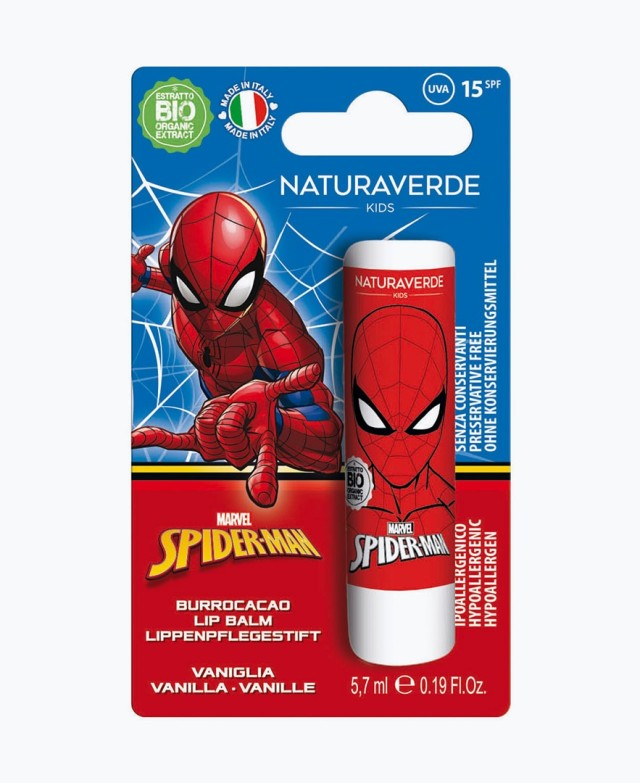 NATURAVERDE SPIDERMAN LIP BALM ΜΕ ΑΡΩΜΑ ΒΑΝΙΛΙΑ