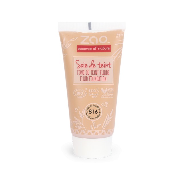 Zao Organic Silk Foundation – Refill 816 medium apricot