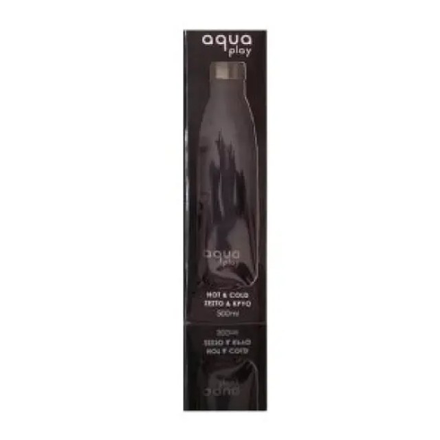 AQUA PLAY Θερμος Μπουκάλι 500ml σε μαύρο Χρώμα Stainless Steel