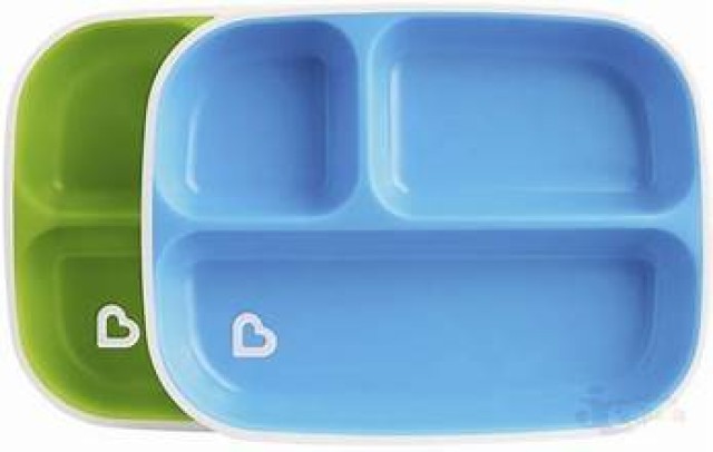 Munchkin SPLASH™ DIVIDED PLATES ΜΠΛΕ-ΠΡΑΣΙΝΟ