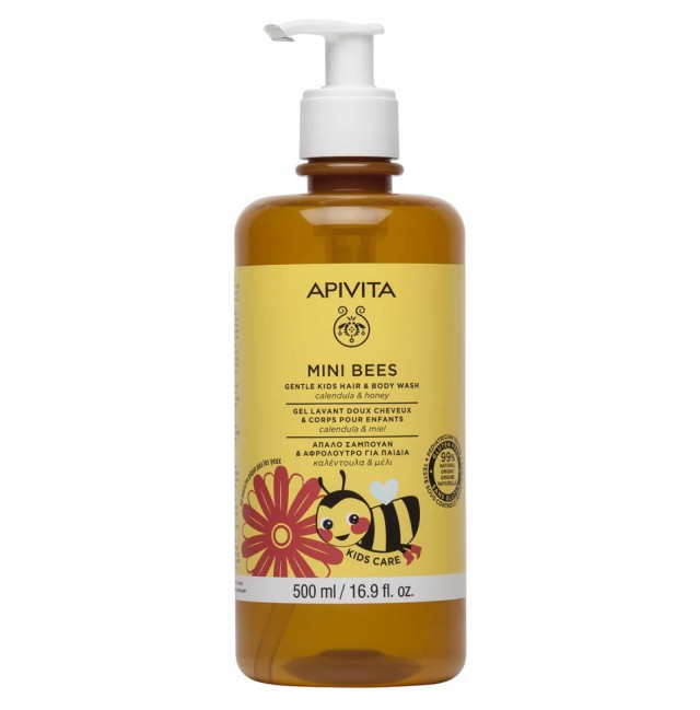 Apivita Mini Bees Gentle Kids Hair & Bodu Wash Calendula & Honey 500ml