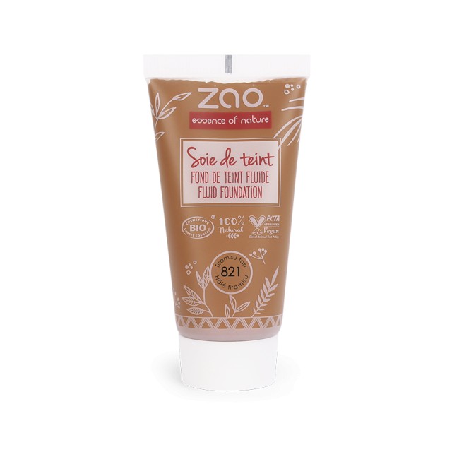 Zao Organic Silk Foundation – Refill 821 tiramisu tan