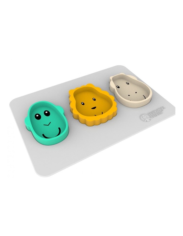 Matchstick Monkey ANIMAL SNACK MAT - COOL GREY