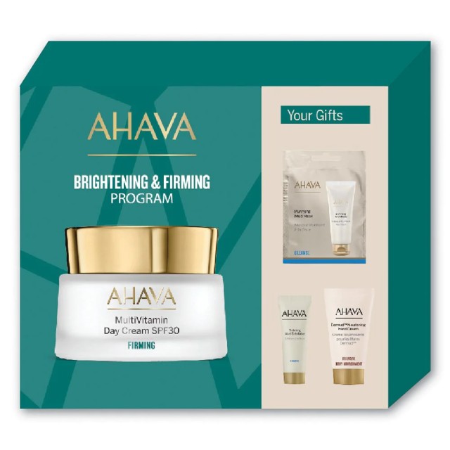 Ahava Promo Pack MultiVitamin Κρέμα Ημέρας SPF30 50ml, Purifying Mud Mask 8ml, Refining Mud Exfoliator 15ml, Dermud Κρέμα Χεριών 40ml, 1σετ